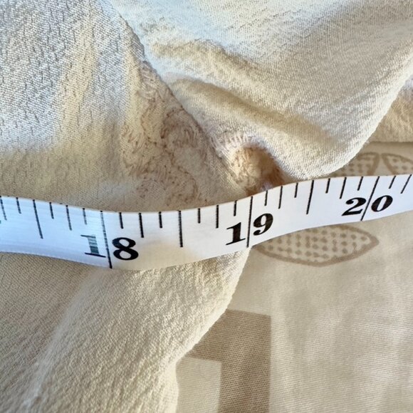 J Jill Cream w Delicate Tan Embroidery Faux Wrap Top - Picture 6 of 8